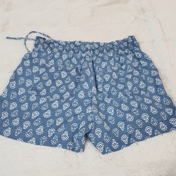 Joie Drawstring Paperbag Waist Lyocell Shorts S Blue Floral - Picture 4 of 8